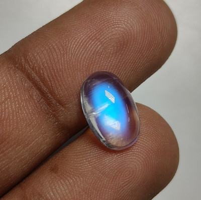 AAAAAAAA Quality Rainbow Moonstone Cabochon Blue Flashy Fire Oval Shape7.50x12MM