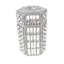 Silver Tone Alloy Metal Rhinestone Crystal Clutch Evening Bag HB6299-SCL