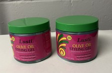 LUSTI OLIVE OIL STYLING GEL FAST DRYING NO FLAKING 16 oz . Set of 2.