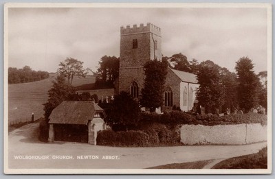 NEWTON ABBOT Wolborough Kirche, RP Postkarte, unbenutzt