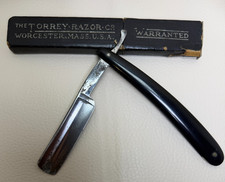 Torrey Razor Co Maquinilla de Afeitar Recta Herramienta de Afeitar De Colección Acero Negro Con Caja De Colección