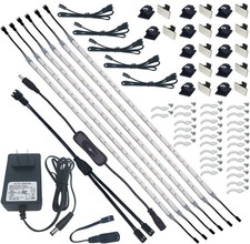 Under Cabinet Light 6 PCS 20 Inches Flexible LED Strips with Power Adapter 24W