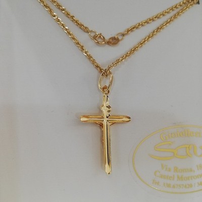 CIONDOLO CROCE UOMO Collana Cattolico Gesù Cristo su INRI Croce Crocifisso EUR 5,01 - IT