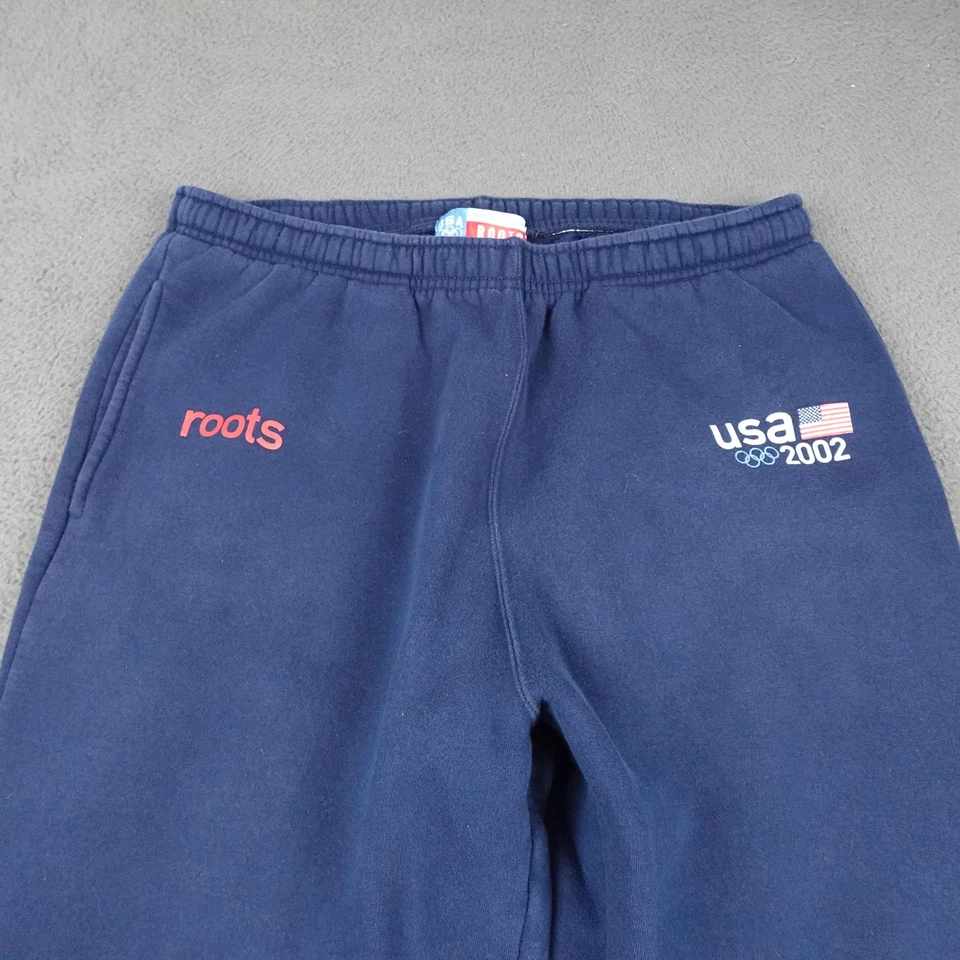 Calça de Moletom Masculina Vintage 2002 Equipe Olímpica dos EUA Grande Azul Marinho Raízes Lã - Imagem 4 de 4