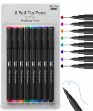 Mr. Pen- Felt Tip Pens, 8 Pack, 0.7mm, Assorted 8 Essential Brights