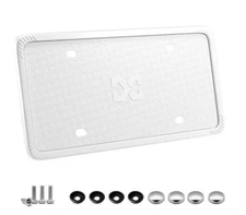 XCLPF Silicone White License Plate Frame Covers 1 Pack- Front and Back Car Pl...