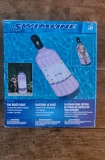 Swimline The Rose Wine Bottle Shaped Pool Float Pink Inflatable 94 X 28 In NEW