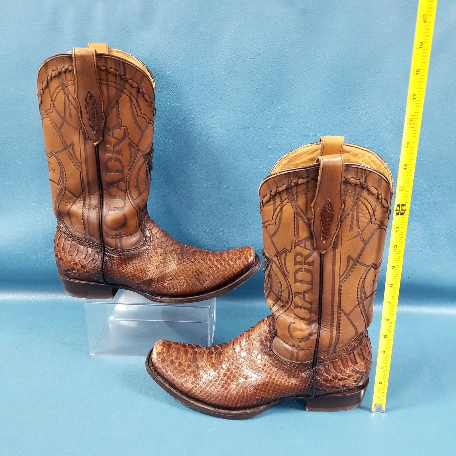 Cuadra Tradicional Embroidered Brown Python Leath… - image 3