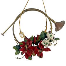 Vintage Brass French Horn Bugle Fox Hunting Decor Christmas LARGE 18 inch