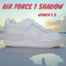Women's Nike Air Force 1 Shadow White/White-White (CI0919 100) Size 8 NEW