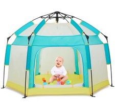 Bend River Baby Playpen with Canopy, Portable Baby Beach Tent, Toddler Play