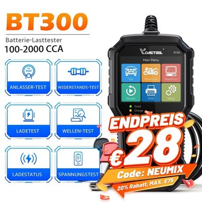 VDIAGTOOL BT300 KFZ Auto Batterietester KFZ OBD2 Diagnosegerät Testgerät Prüfer