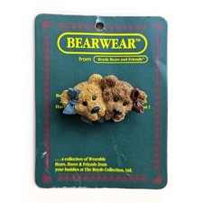 NWT VINTAGE 1995 Boyds Bears and Friends Collection Double Brooch Pin, On Card