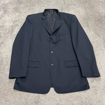 Naldini Keno-77 Wool Super 120s Suit Blazer Jacket Mens 42R Navy Blue Ventless