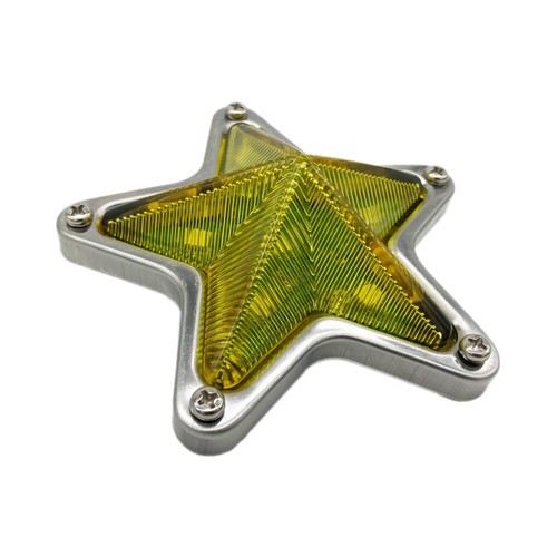 JDM Yellow Star-Shaped Indicator Marker Lamps (Pair) - Large 112mm LED 12/24V - Picture 2 of 8