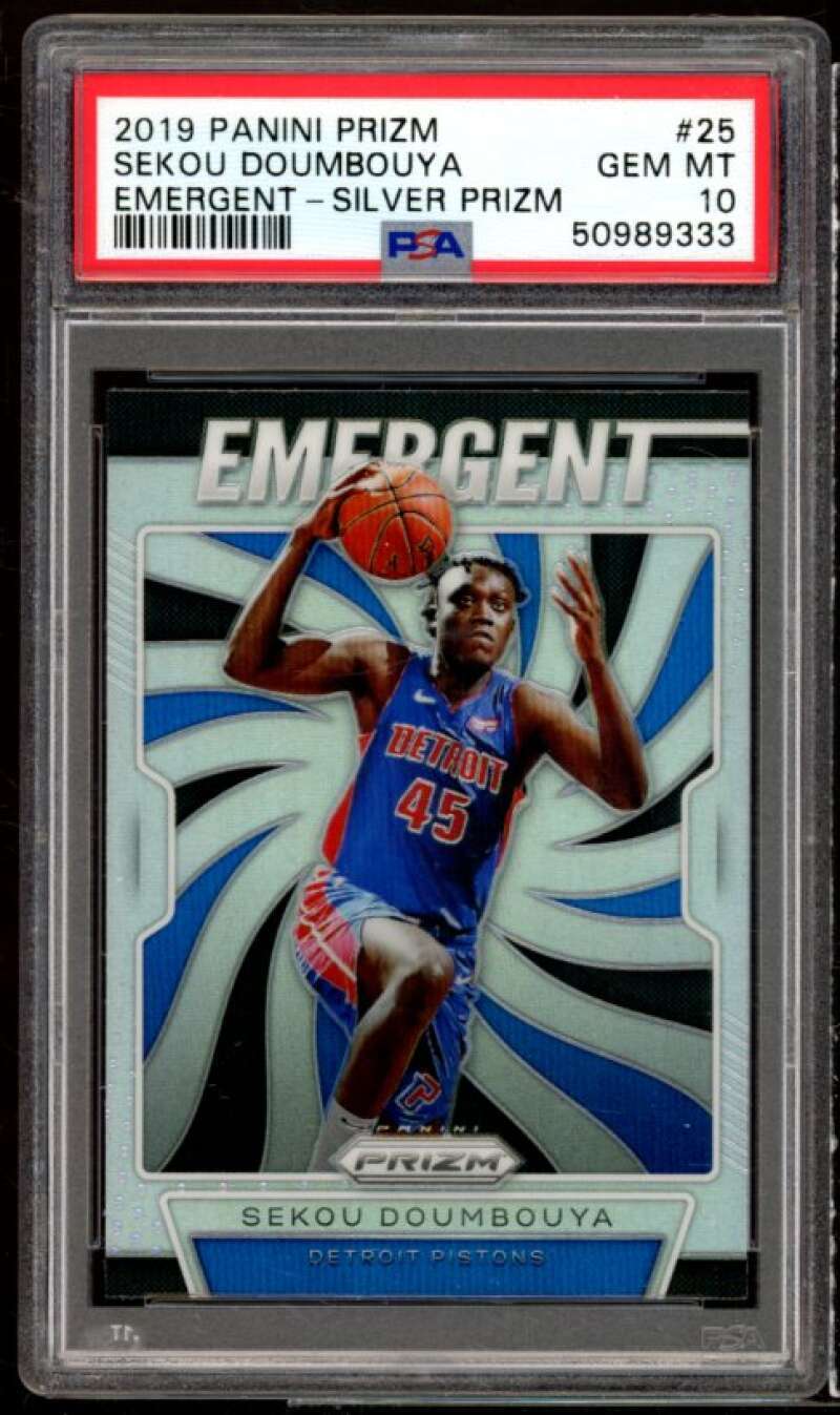 Sekou Doumbouya Rookie 2019-20 Panini Prizm Emergent Silver Prizm #25 PSA 10