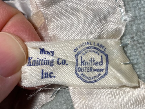 27" Vintage Virgin Wool Baby Wrap Newborn Blanket by May Knitting, w/ Rayon Hem - Picture 9 of 10