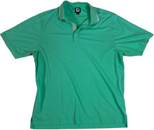 Footjoy FJ Large Sea Green / Mint Chip Solid Polo 28544 Stretch Short Sleeve