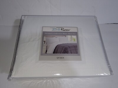 Bella Russo Brushed Microfiber Sheet Set Queen Size White New