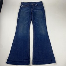 True Religion Jeans Womens 28 Blue Denim Flare Leg Dark Wash USA Made