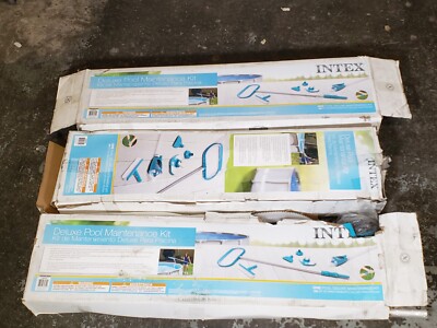 (LOT OF 3)  Intex 28003E Blue White Deluxe Above Ground Pool Maintenance Kit