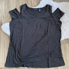 Wholesale lot (27) Denim 24/7 Womens Short Sleeve V Neck Cold Shoulder Tee  1X 