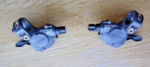Sram X-7 3x9 MTB Mountain Bike Flat Bar Shifter Set Impulse Technology Black