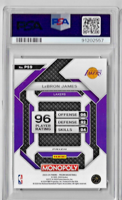 2023 Panini Prizm Monopoly Lebron James All-Star Purple PSA 10 | eBay