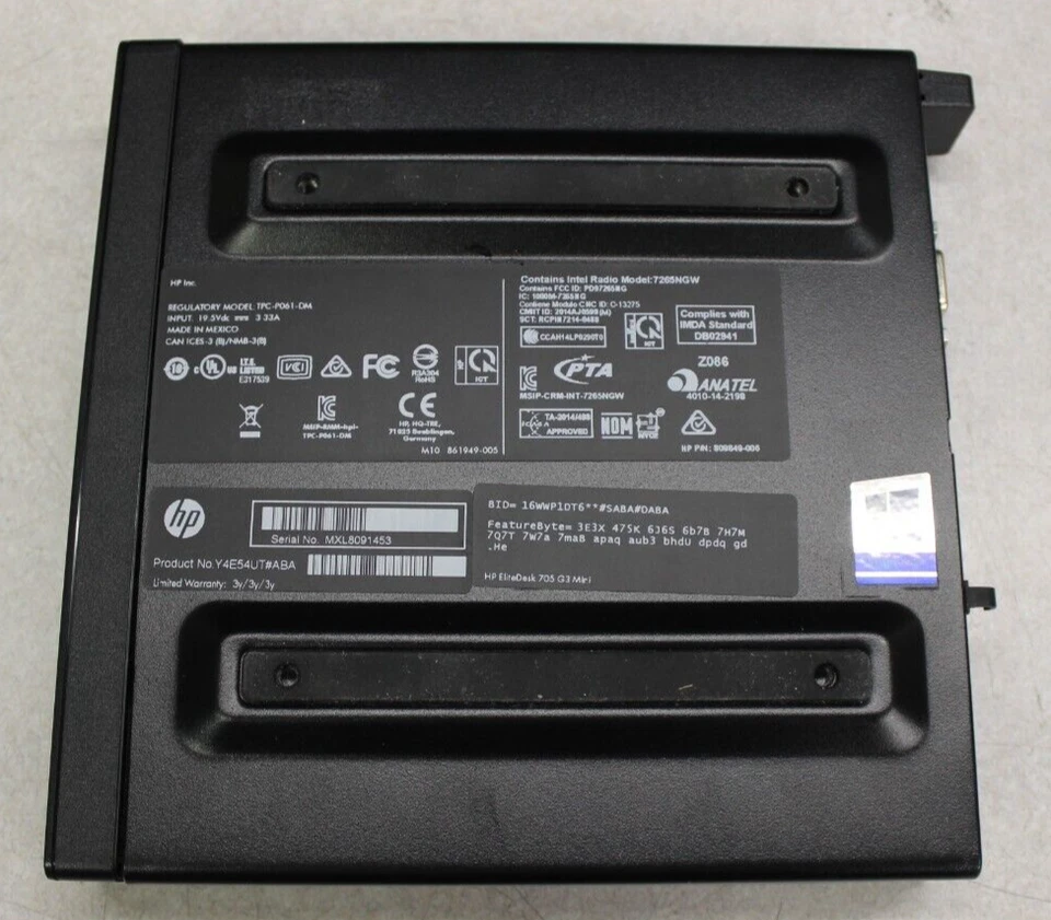 HP Elitedesk 705G3 DM A10PRO- 9700E R7 256SSD 16GB DDR4 Windows 10Pro - Image 4 of 4