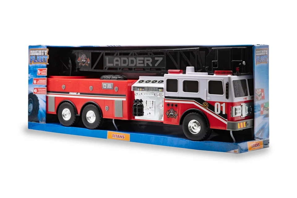 Titan Firetruck - 29" Realistic Toy Firetruck W/Lights, Sound & Working Ladde... - Image 3 of 4