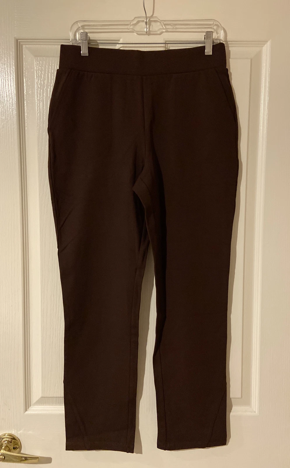 LOGO by Lori Goldstein Supreme Ponte pantalon jambes fines avec couture Godet chêne petit A36
