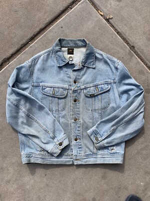 Vintage  Lee Riders Jean Jacket Trucker    HARD ROCK Made in USA - Size Large
