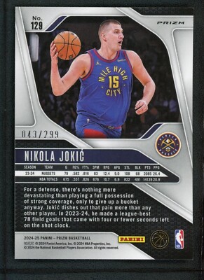 2024-25 NIKOLA JOKIC 043/299 PANINI PRIZM RED | eBay