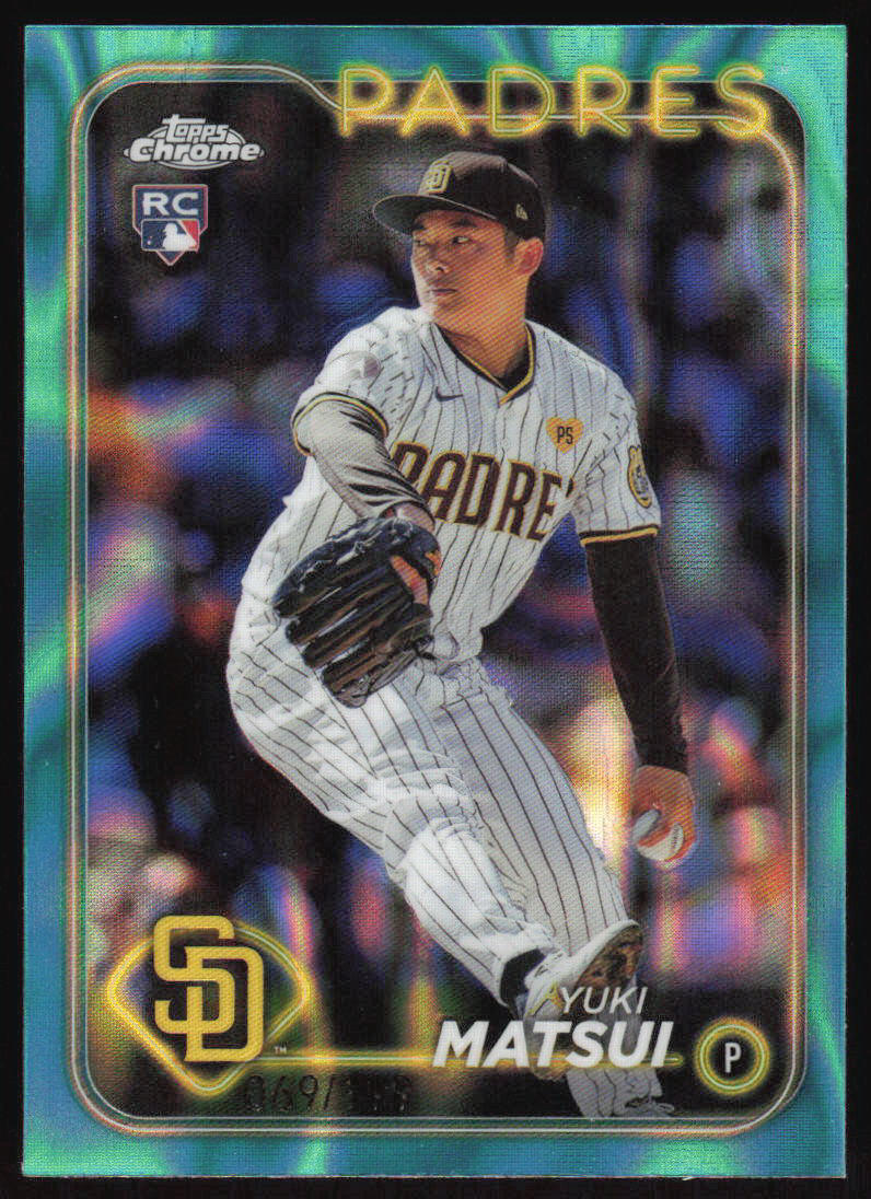 2024 Topps Chrome Yuki Matsui #116 Aqua Lava Refractor #'d /199 RC Padres