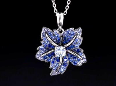 Lily Flower Pendant 925 Sterling Silver Sparkling Created Blue Spinel CZ  Jewelry | eBay