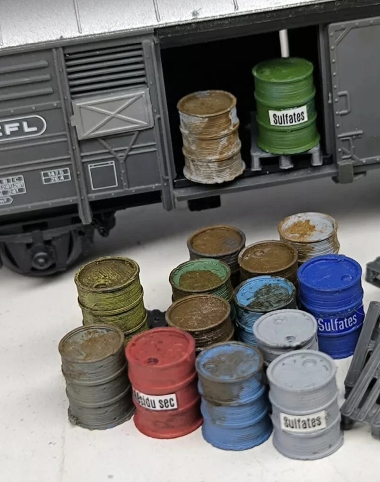 Promotion !!! Jouef Lot 20 Futs Rouiller maquette decoration 1/87 ho train sncf - Photo 2/2