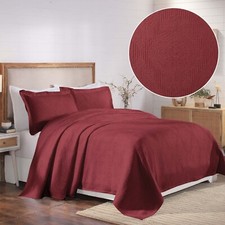 Victory Cotton Matelasse Weave Jacquard Scrolling Bedspread Pillow Sham Set