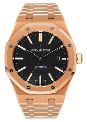 Audemars Piguet Royal Oak 15400OR 18K Rose Gold Black Dial