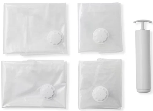 Set of 4 Space Saving Bags Combo with Pump Large Medium Quilts Blankets Pillows - Picture 2 of 5