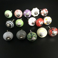 Ceramic Whimsical Door Knobs Drawer Cabinet Cupboard Wardrobe Handles Set of 15