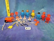 Vintage Playmobil Lot Set: Construction Workers w Tools, Accessories K17