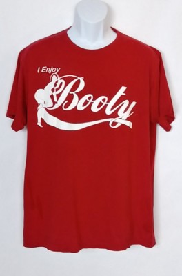 First Choice Street Approved Men's Red White T-shirt I Enjoy Booty Size L  A14
