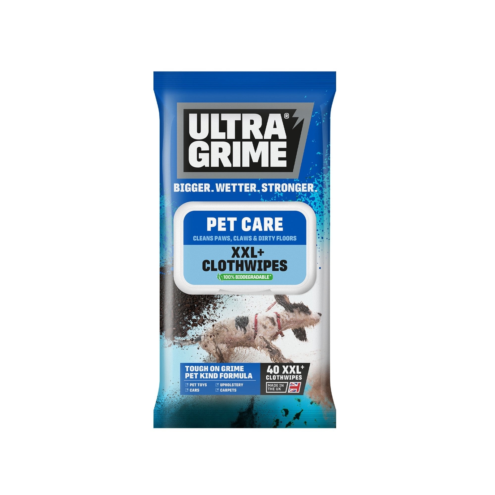 UltraGrime Life Pet Care Clothwipes  | XXL wipes to clean paws and dirty floors
