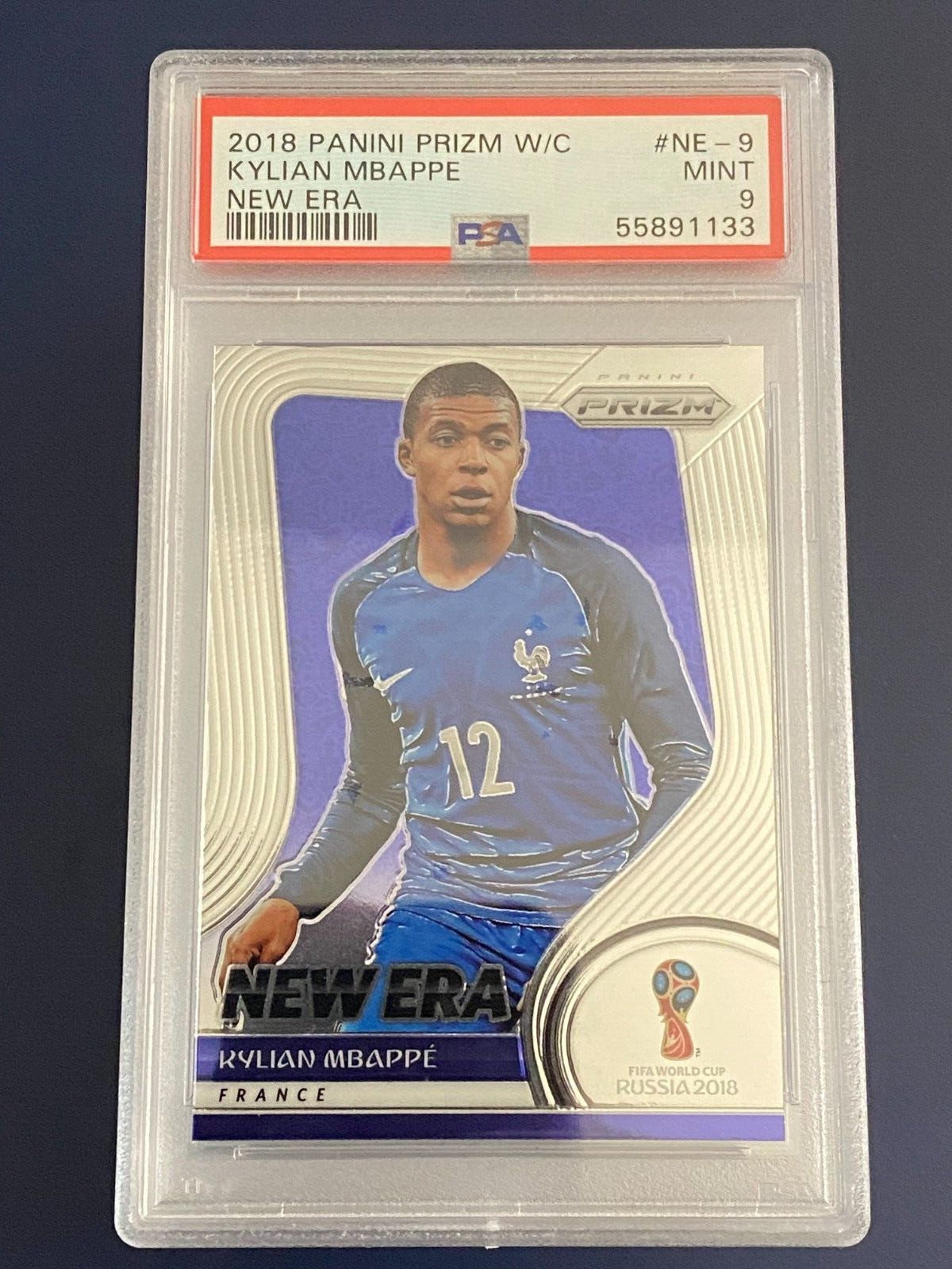 2018 PANINI PRIZM Kylian Mbappe #NE-9 World Cup New Era France PSA 9