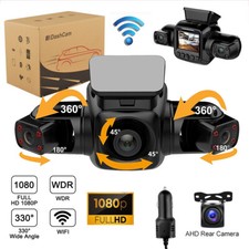 3 Channel 360  WiFi Dash Cam Recorder Car Camera DVR Video G-Sensor Rear Camera