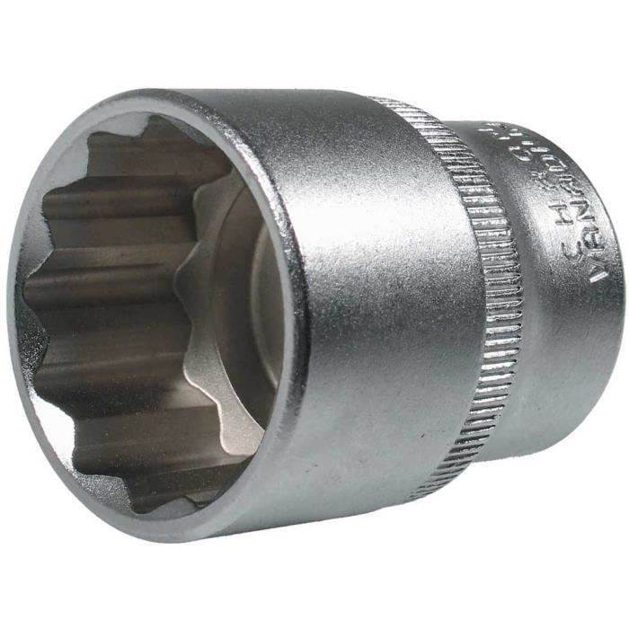 Douille 46 mm 12 pans avec carré 3/4 en acier chrome vanadium pour camion