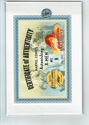 ASTONISHING X-MEN 1 J SCOTT CAMPBELL signed B EXCLUSIVE NM MARVEL