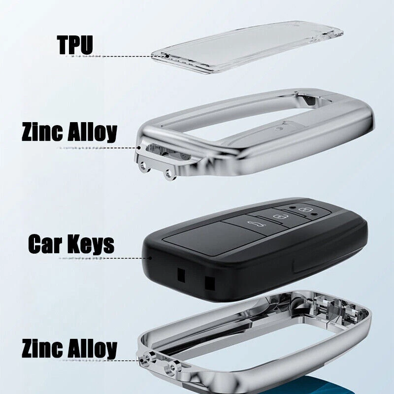 Funda protectora de aleación de zinc TPU para llave de coche para Toyota Camry RAV4 Prius Corolla Avalon Foto 3 de 4