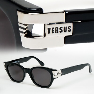Versus Sonnenbrille 1996 by Gianni Versace Vintage schwarz silber MOD E28 COL 852