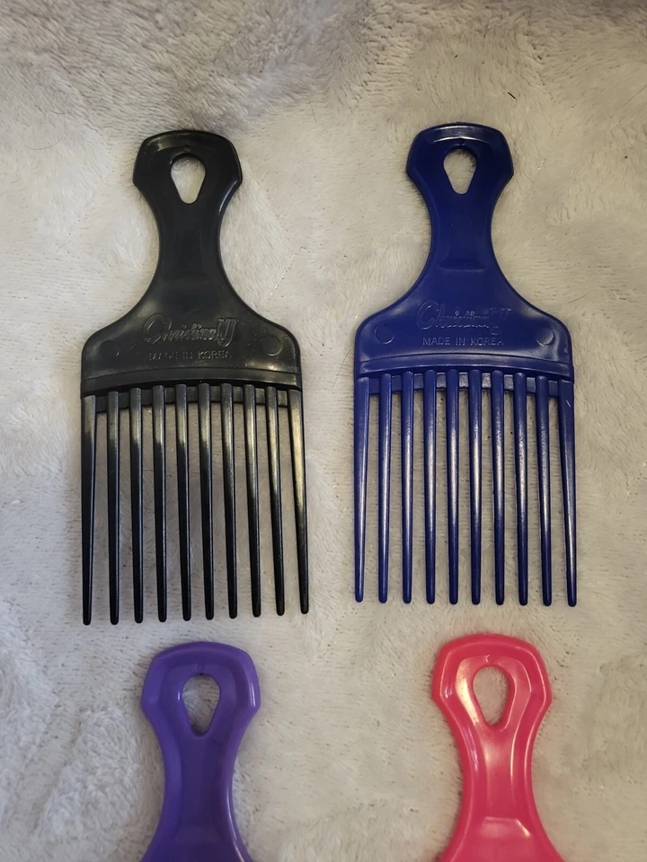 "Lote de 4 peines de plástico para levantar el cabello de dientes anchos selección EE. UU. 5"" sueltos nuevos sin usar" Foto 2 de 4